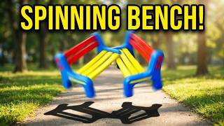 Surrealistically Fun Spinning Colorful Bench.