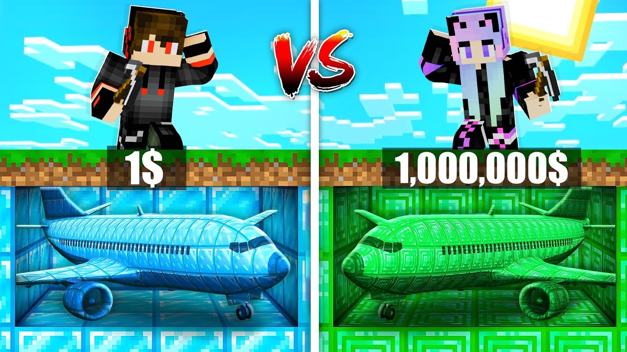 Rs1 vs Rs1,00,000 Best AEROPLANE Mining Challenge in Minecraft