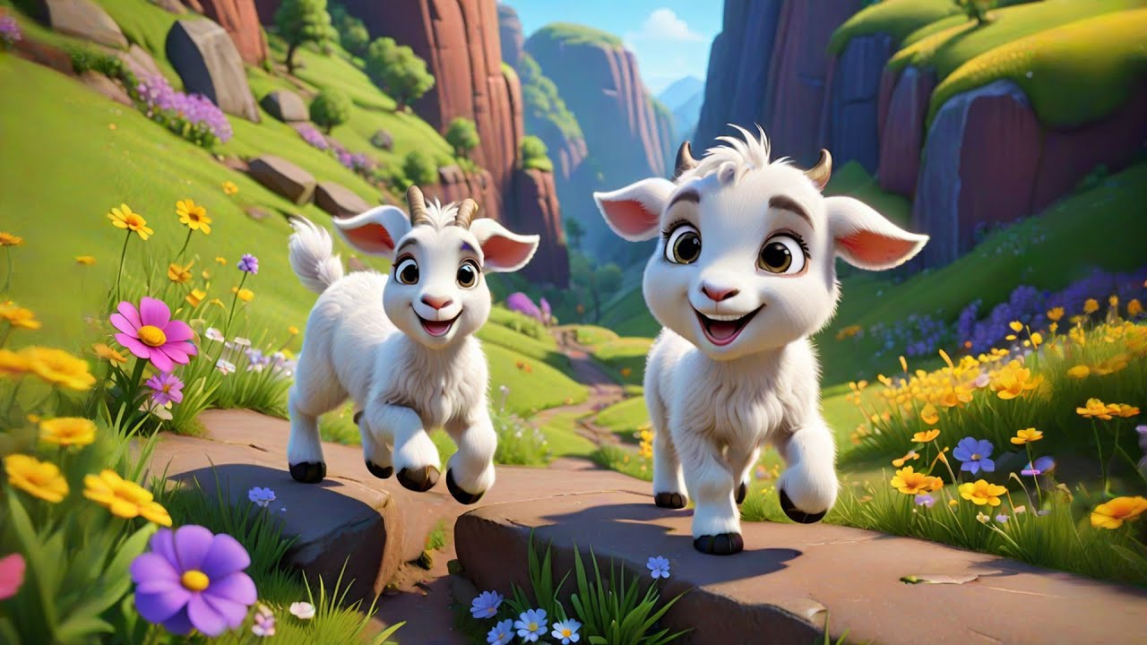 Two Baby Goats Climb So High | Animal Counting Song for Kids | Goat Nursery Rhyme