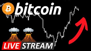 BITCOIN PRICE REACTION - VOLCANO MINING BITCOIN -  BITCOIN LIVE STREAM