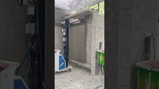 The most satisfying moment in plastering: the final finishing stroke. #plastering #construction
