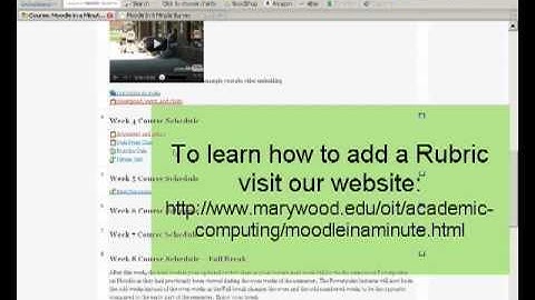 Moodle in a Minute- Grading with a Rubric