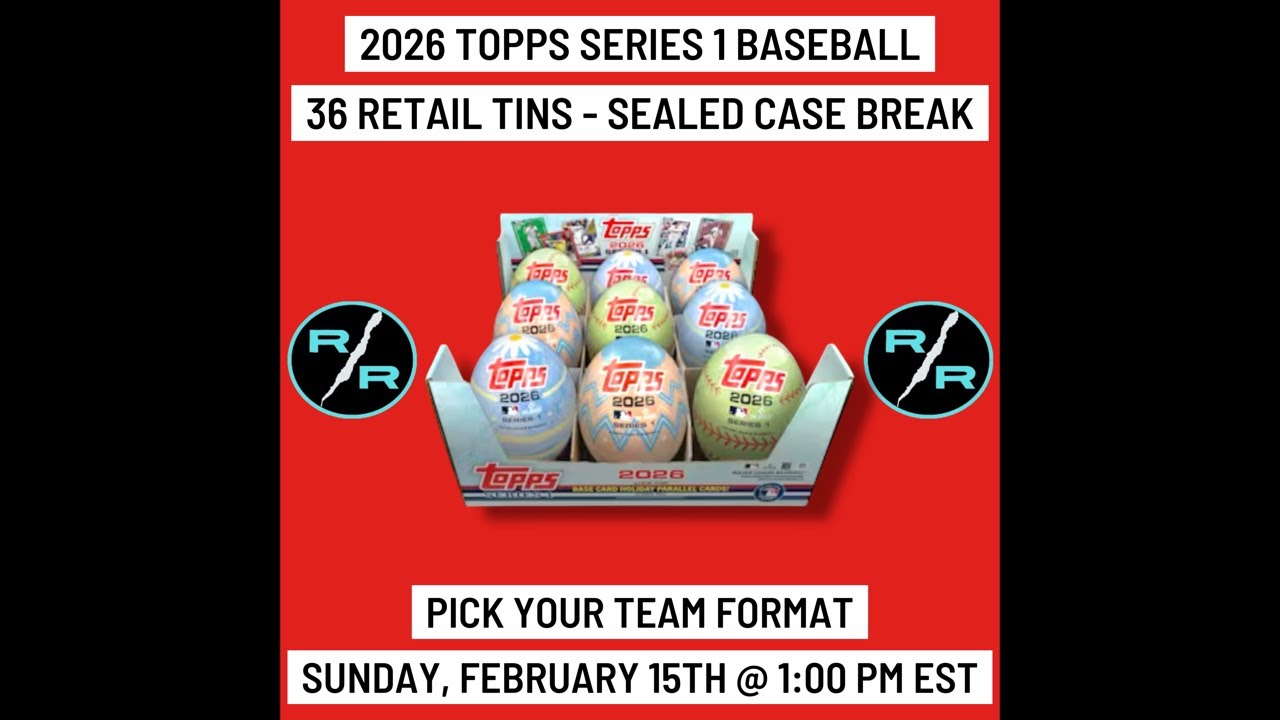 2026 Topps Series 1 Baseball 36x Retail Tin 1x Case Break Sunday 2/15 @ 1:00 PM EST