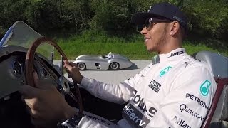 Mercedes-Benz 300 SLR W 196 S driven by Lewis Hamilton in the legendary Parabolica