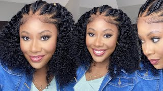 It’s Giving!! New! Summer Ready To Go Pre-Styled Braided Curly 13x6 Lace Frontal Wig | Wiggins Hair