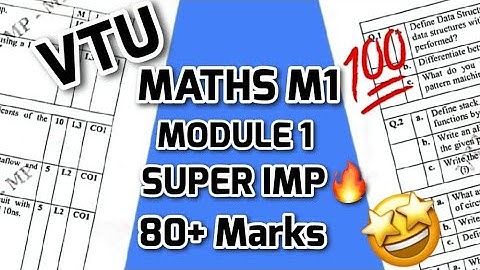MATHS M1 MODULE 1 SUPER IMPORTANT💯🤩| BMATS101 MODEL PAPER SOLUTIONS + PASSING PACKAGE 1st SEM #vtu