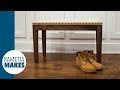 How to Make a Walnut Sitting Bench with Leather Seat // DIY