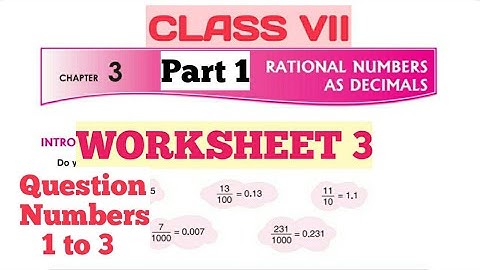 D.A.V. Math | Class VII | Chapter-3 | Worksheet 3 | Part 1 | Question No.1 - 3 | Art Of Mathematica