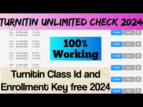 Turnitin Clasd Id and Enrollment Key Free No Repository 