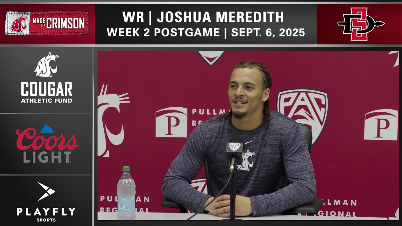 WSU Football: "Whole Sideline was Buzzin'" | WR Joshua Meredith San Diego St. Postgame | 9/6/25