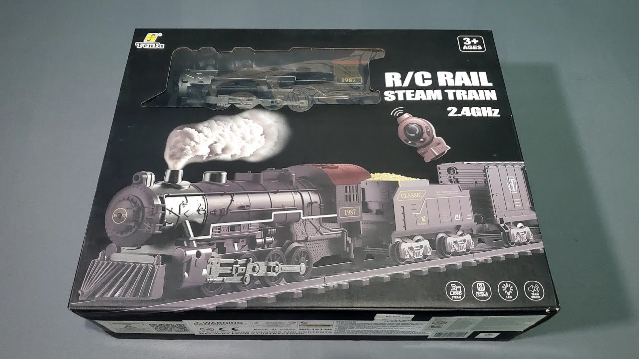 Fenfa R/C Rail Steam Train 2.4GHz Train Set Unboxing & Testing ASMR No Talking