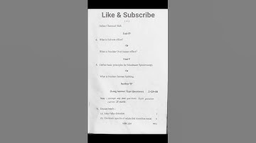 Msc Chemistry 3rd Sem Application of spectroscopy Paper-I Ques paper 2022 APSU Rewa #apsuniversity