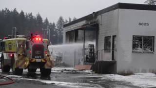 Madsen Roofing Co  heavily damaged by fire