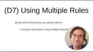 MTH 141 Prep - Multiple Derivative Rules