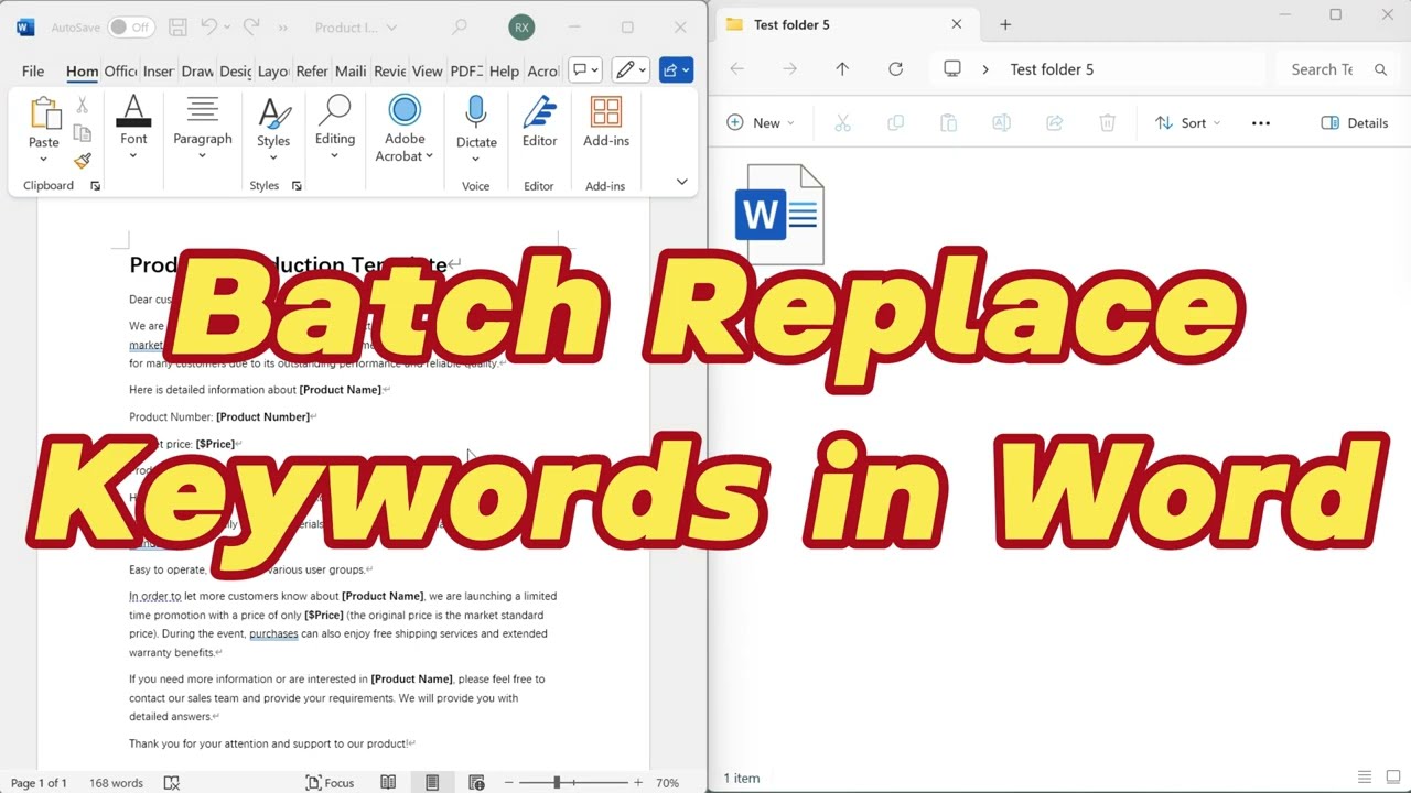 Batch search to replace keywords in Word | Batch update text in Word documents