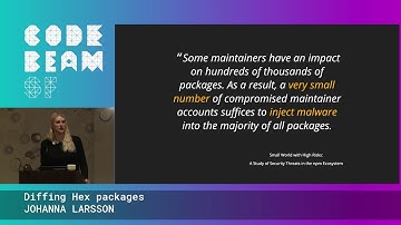 Diffing Hex packages - Johanna Larsson | Code BEAM SF 20