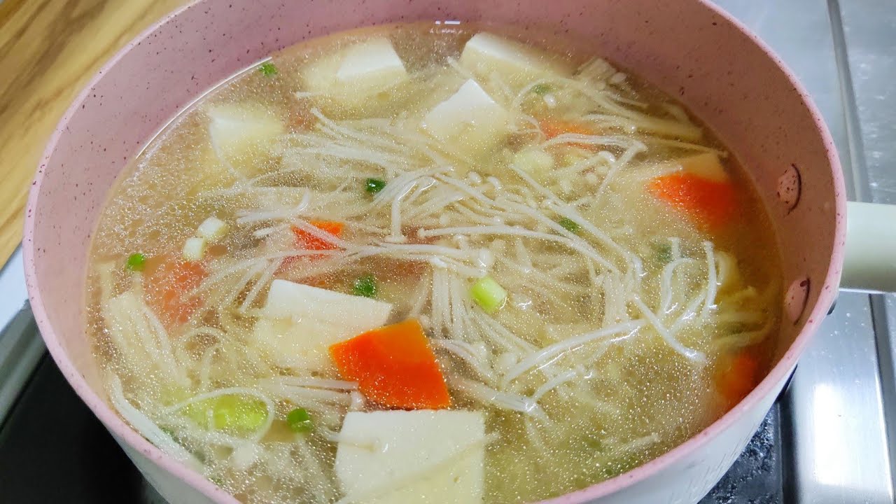 SUP PALING MUDAH DAN ENAK / SUP JAMUR ENOKI TAHU PUTIH