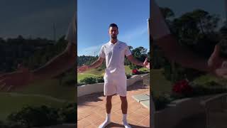 Stretching with Novak Djokovic