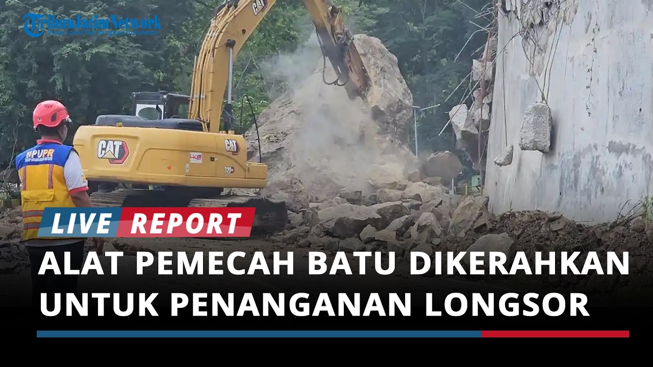 Alat Pemecah Batu Dikerahkan, Penanganan Longsor Jalan Trenggalek–Ponorogo Ditarget Selesai 2 Hari