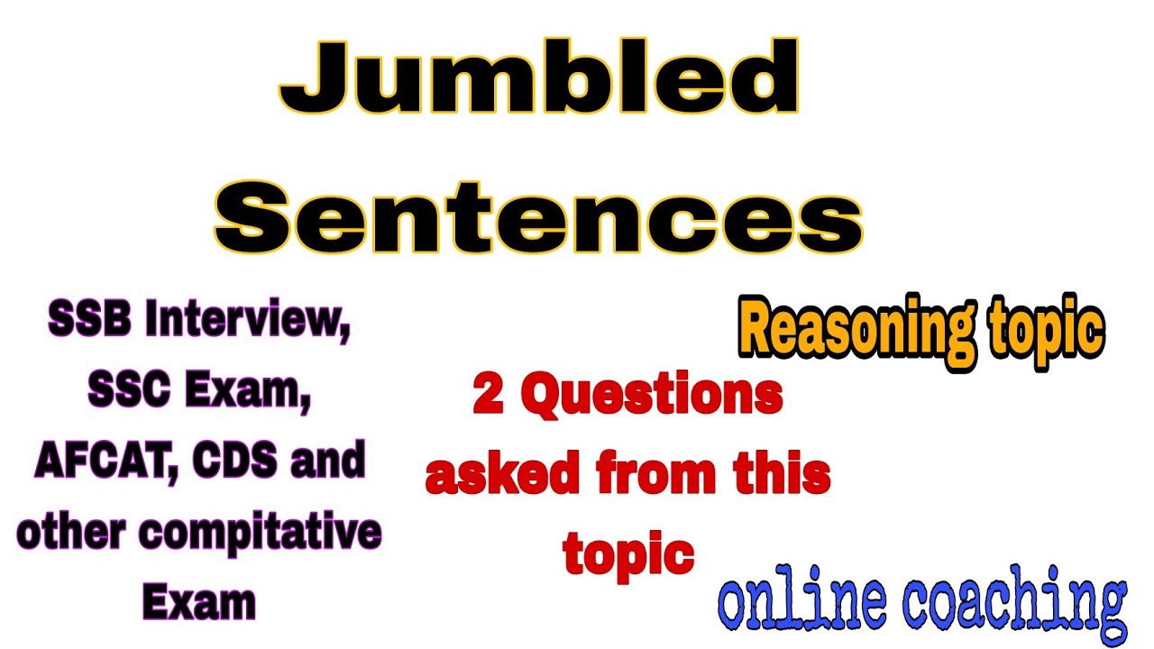 Jumbled Sentences In Tamil |Reasoning Topic For All Competitive Exam| online guide