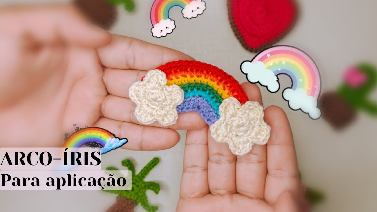 ARCO-ÍRIS DE CROCHÊ PARA APLICAÇÃO - RAINBOW FOR APPLICATION  -  @Marcosjuniorcroche