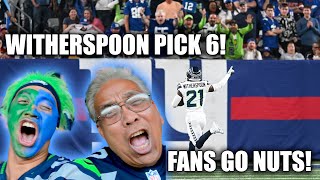 Witherspoon Pick-6! Seahawks fans go crazy!