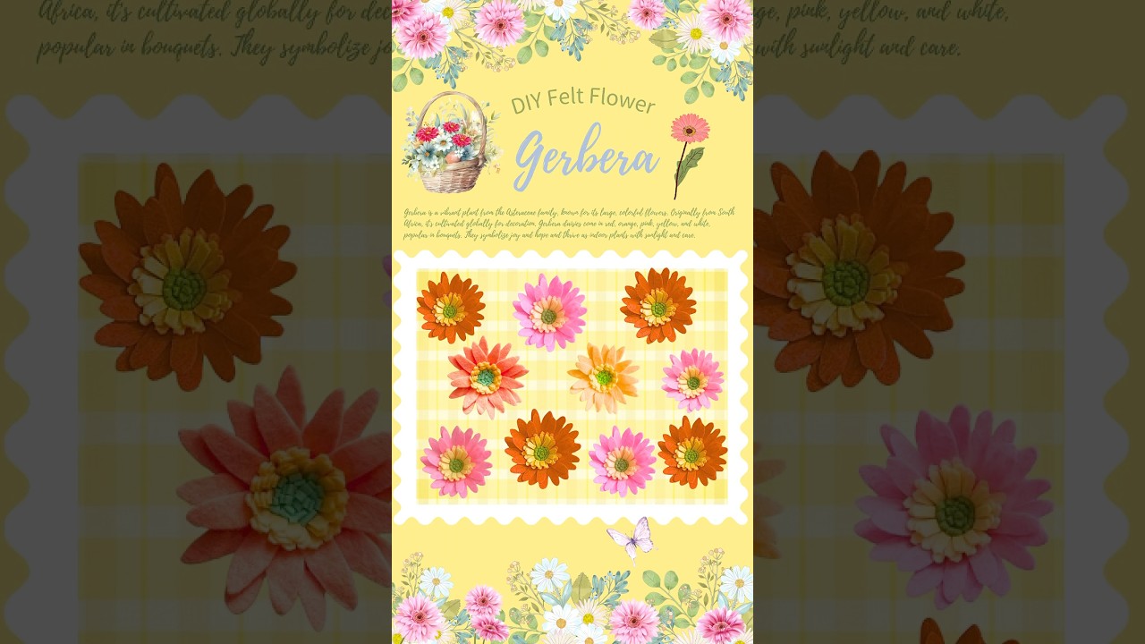 フェルトでガーベラを作ったら可愛かった🌼🌼🌼How to make felt Gerbera #feltcrafts #feltflower#フェルトのガーベラ
