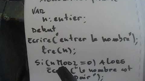 ALGORITHME NOMBRE PAIR OU IMPAIR