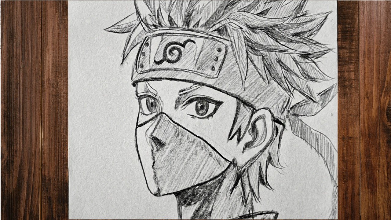 How To Draw Kakashi Hatake ⚡ Naruto Anime Sketch | Banana Paper