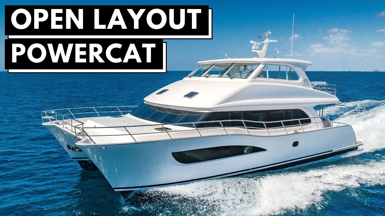 ⁣$3.6M Horizon PC60 Luxury Power Catamaran Open Layout Yacht Tour Cruising Liveaboard Boat