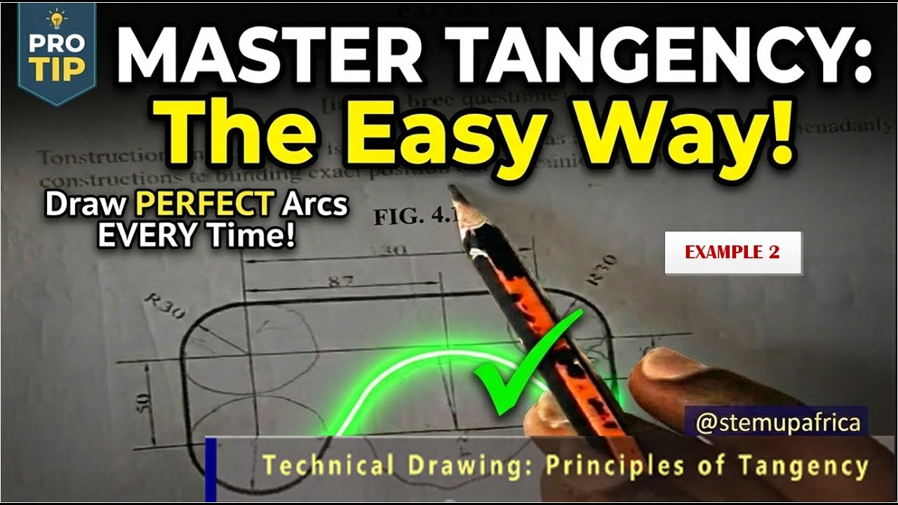 Principle of Tangency Technical Drawing Construction Basics- Example 2 ...