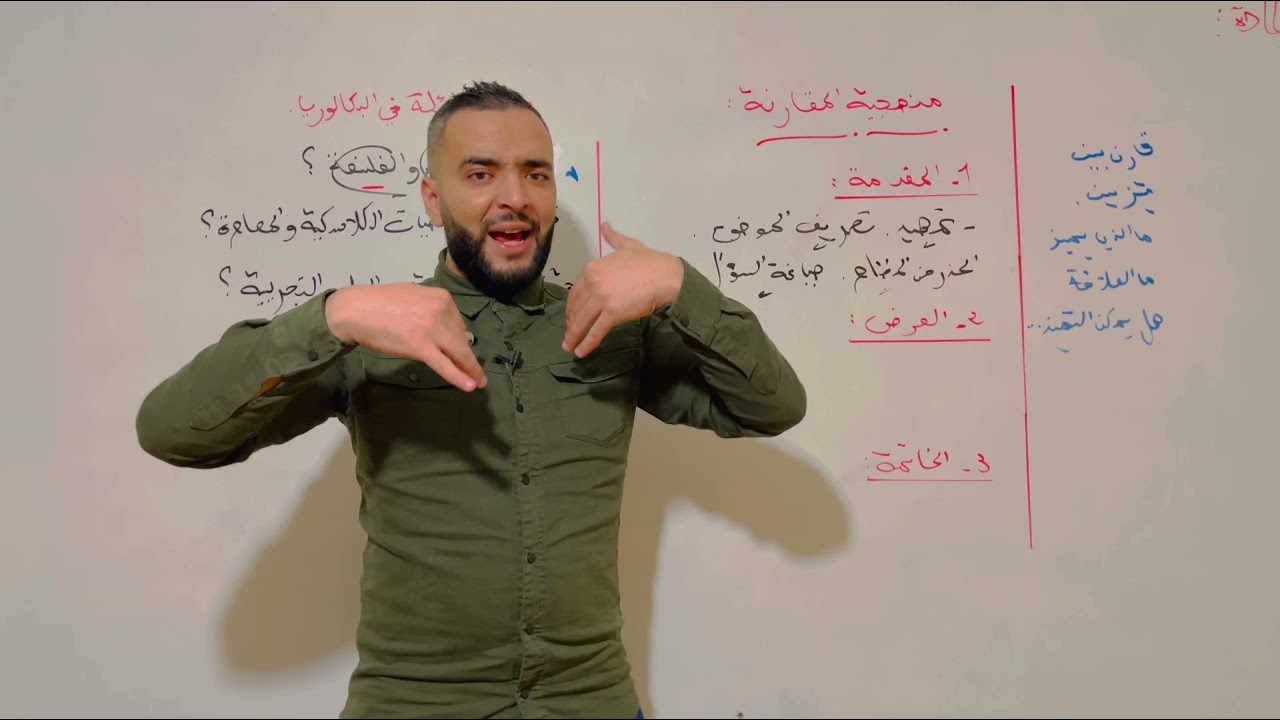 طريقة المقارنة بالتفصيل الممل  + تطبيق مقالتين عليها (bac2022)