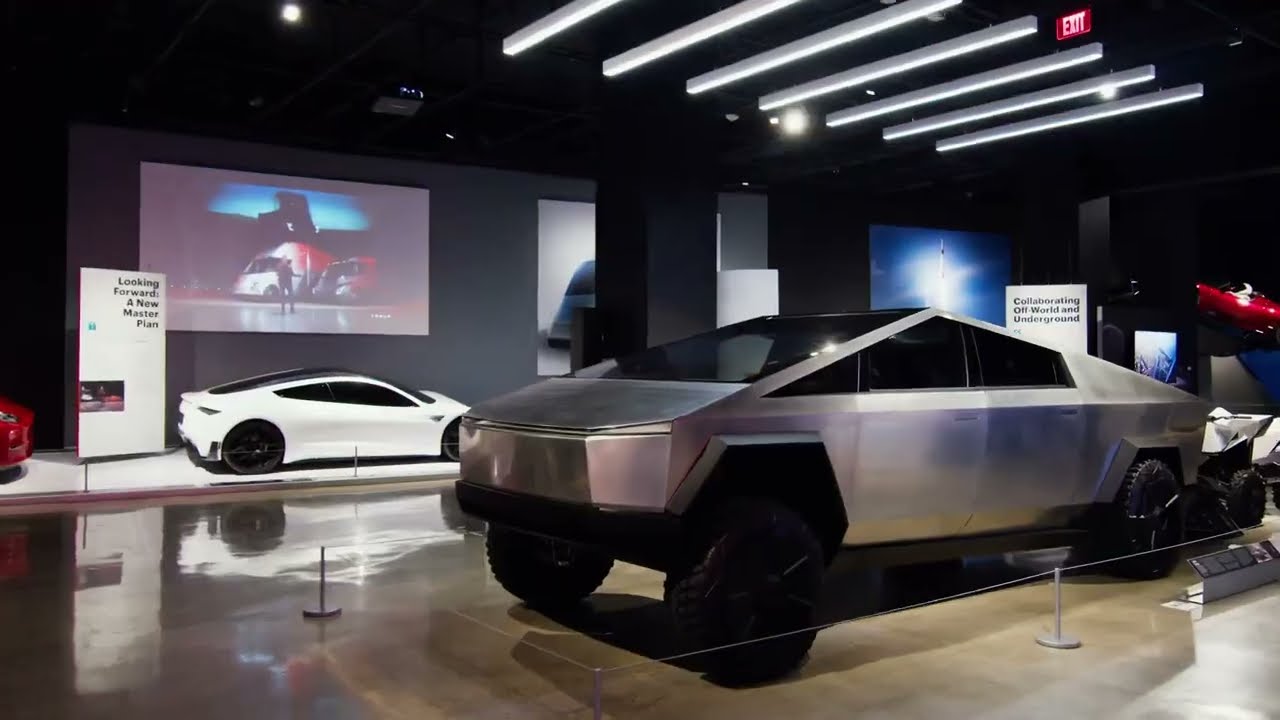 Inside Tesla exhibit at Petersen Automotive Museum -Installation by FGPG