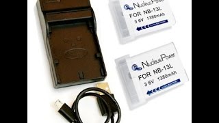 Nucleus Power製 Canon NB-１３L×２個 USB充電器セット 互換バッテリー