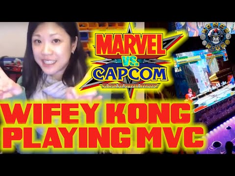 Wifey Kong Playing Marvel vs Capcom Arcade1up!! from Kongs-R-Us