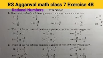 RS Aggarwal math class 7 exercise 4B ।। Class 7 exercise 4B RS Aggarwal math solution । Rational