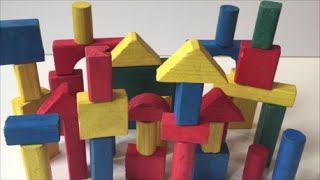 Learning colors with colorful building blocks made of wood!