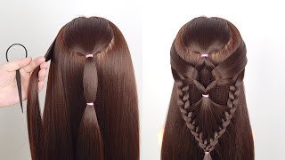 New open hairstyle for girls | Party hairstyle with hair tool | Hairstyle for gown lehenga