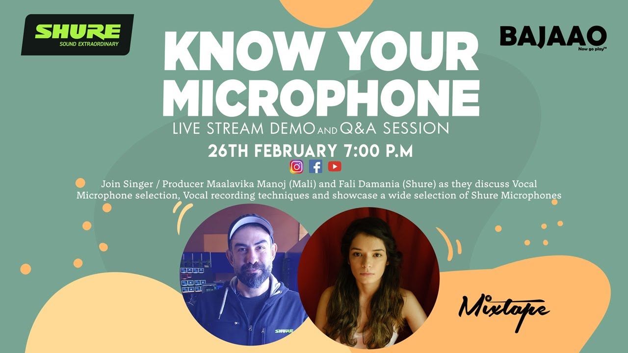 Shure presents Know Your Microphone | @MaliManojMusic | Fali Damania ...