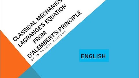 Classical mechanics: Lagrange