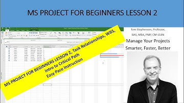 MS Project For Beginners, Task Relationships, Work Breakdown Structure, Intro to Critical Path Setup