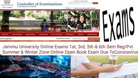 JAMMU UNIVERSITY | Online Open Book Exam For 1st,3rd,5th & 6th Sem Reg/Pvt Summer/Winter Z Studengs