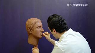 My male head sculpture - Bust statue made out of clay. Guncel Ozturk, MD #DRGO by Güncel Öztürk 1,508 views 3 years ago 1 minute, 1 second