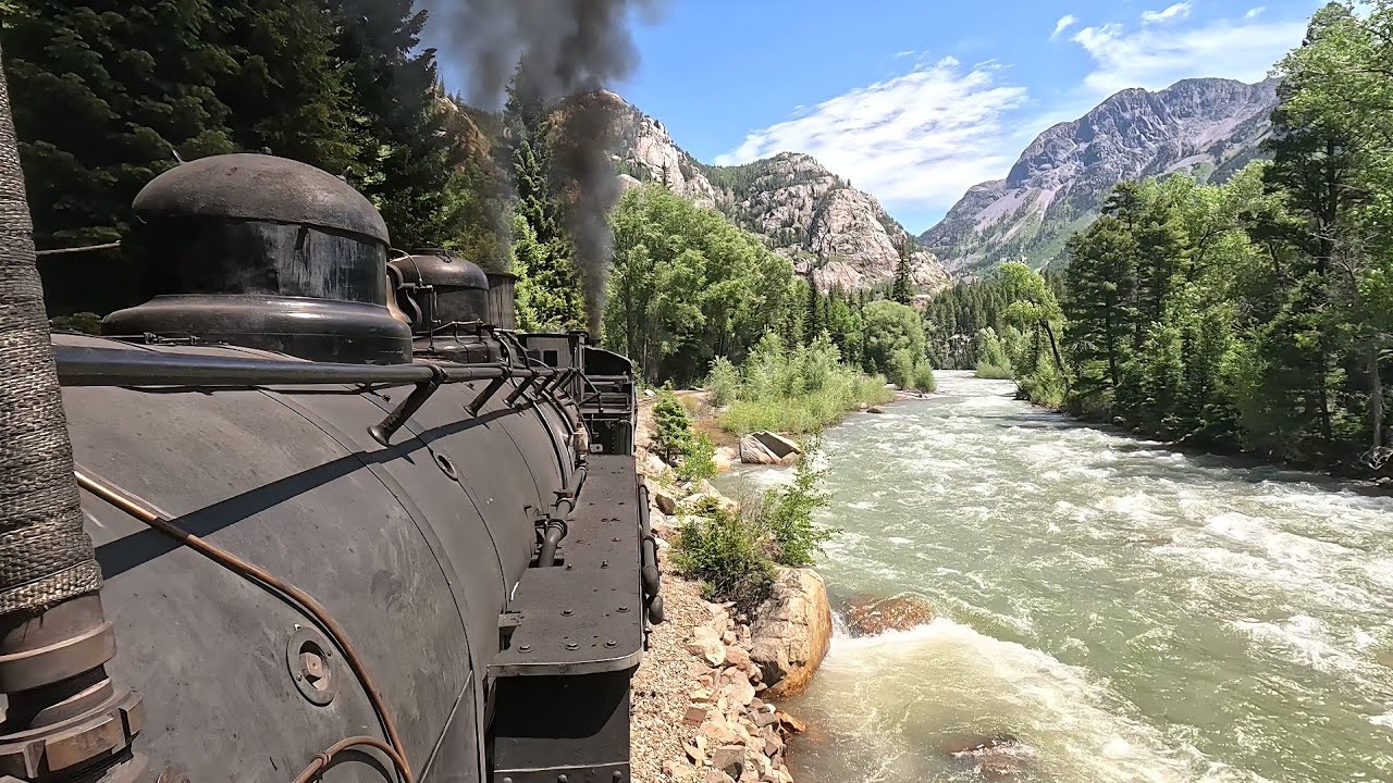 Double Header Cab Views on the Durango & Silverton, Watertank Canyon - Elk Creek Park (Part 6)