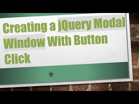 Creating a jQuery Modal Window With Button Click