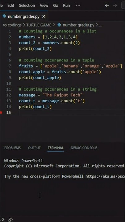 Count method in Python #pythonshorts 👾 Python programming tutorial # ...