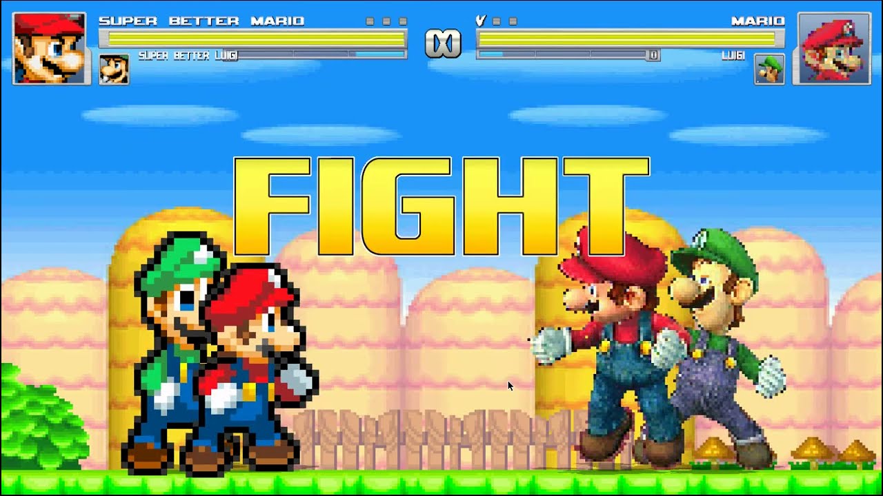 MUGEN Battle #15 Super Better Mario Bros VS SNS Mario Bros