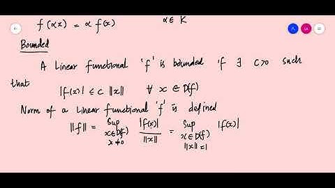 Functional Analysis Module II Class 10 Linear Functional Definition