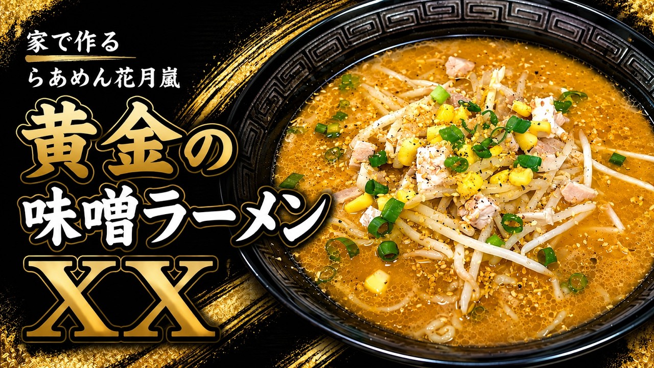 らあめん花月嵐】「黄金の味噌ラーメンXX」の作り方【164杯目