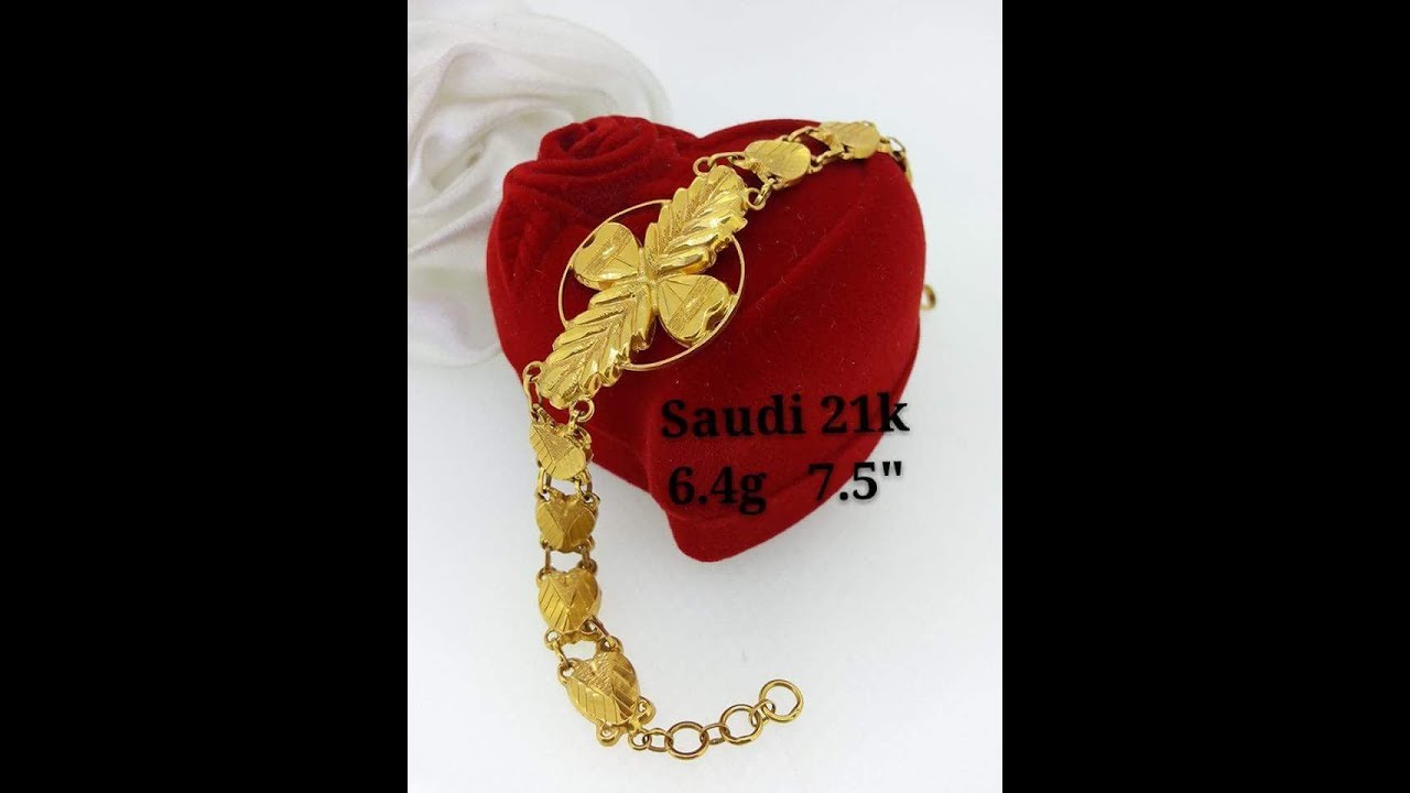 Gold Bracelet Designs with weight |Saudi 21k Gold Bracelet Designs ...
